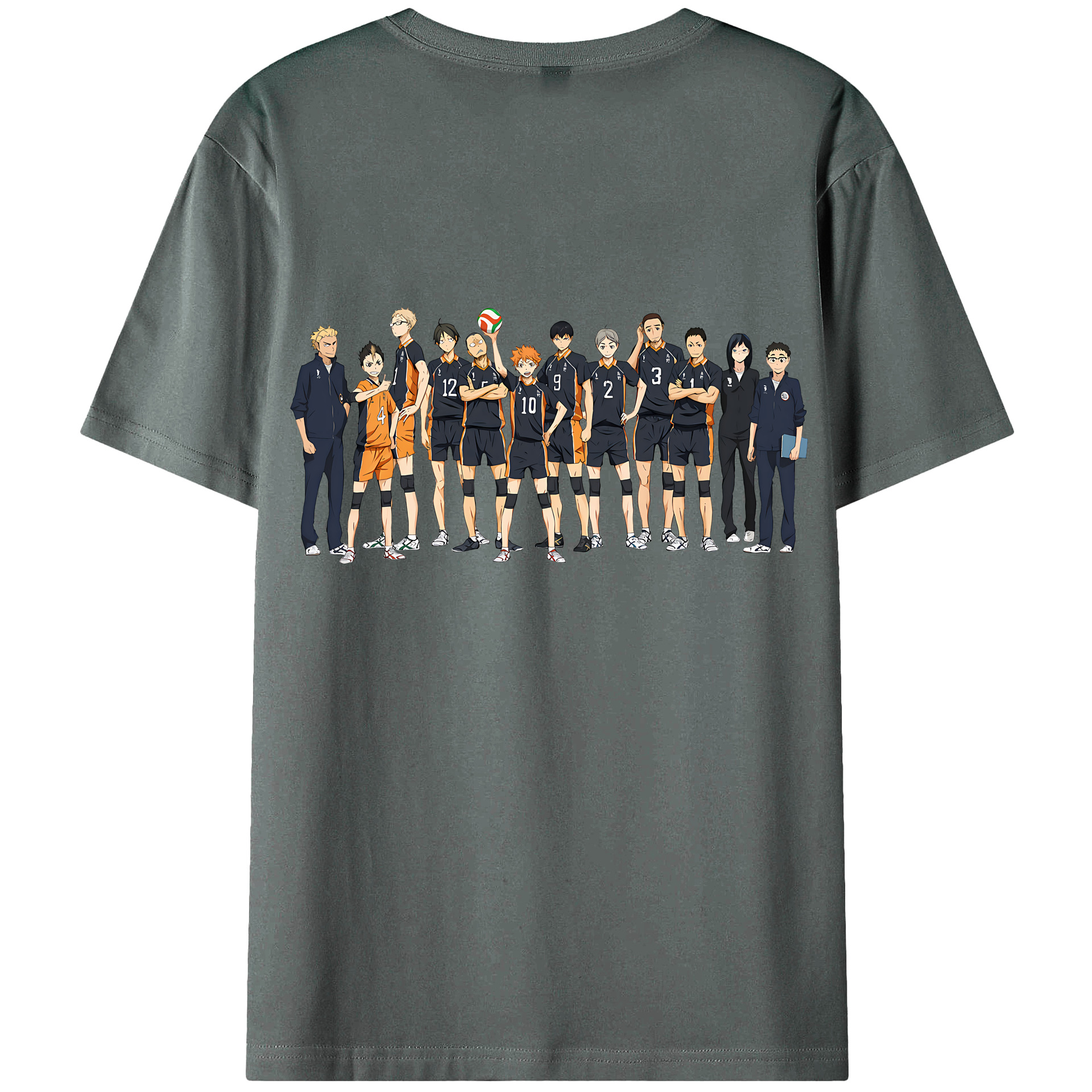 （画像用） ハイキュー!! Haikyu!! 綿100％ メンズ半袖Tシャツ（バックプリント） 通気性